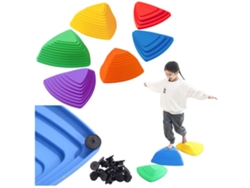 Sendero Educativo Sensorial: Piedras de Equilibrio de Colores (6 Piezas). B. activo.