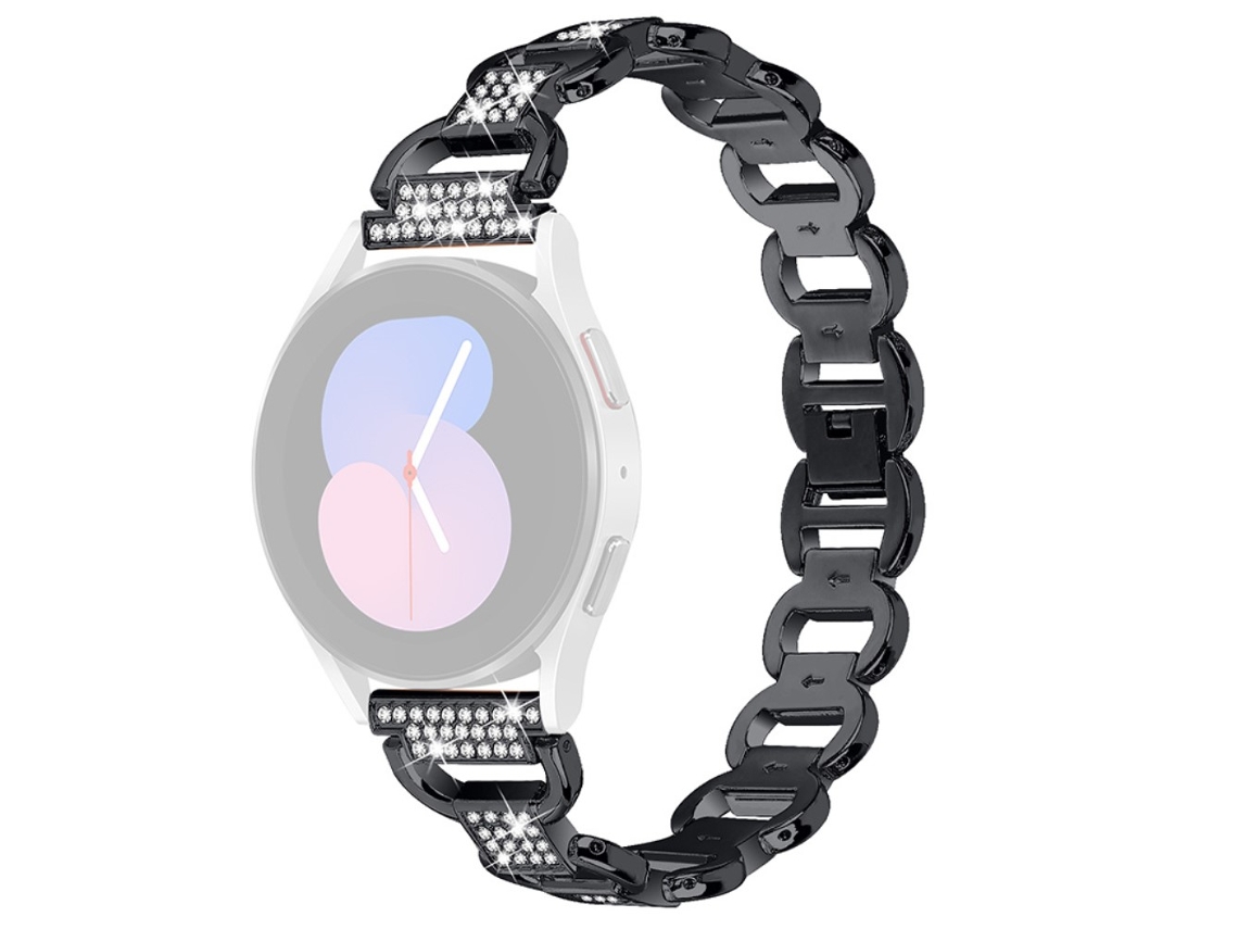 Correa de metal liberación rápida 20mm decoración de diamantes de imitación para Huawei Watch GT 2 42mm/Honor Magic Watch 2 42mm - negro
