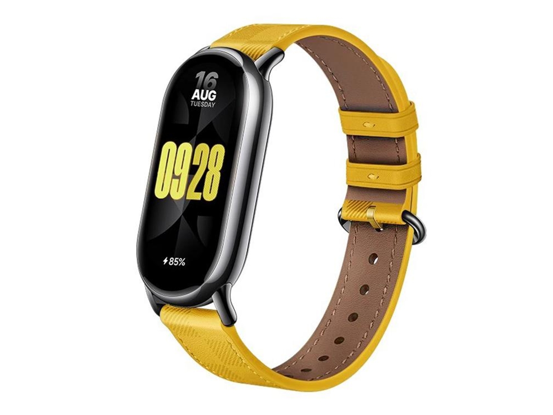 Correa para Xiaomi Smart Band 10/9/8 - Piel - Textura a cuadros - Hebilla de acero plateado