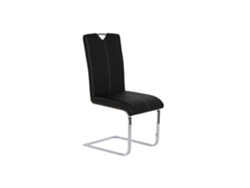 Silla de metal y poliuretano negro, 59x45x102cm, ALEXANDRA HOUSE LIVING