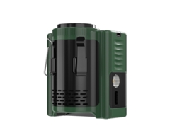 Ventilador de cintura MDUG recargable por USB de 10000 mAh para exteriores con luz LED (verde)