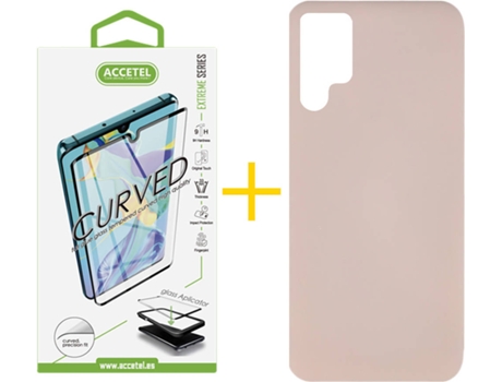 Carcasa + Protector de Pantalla para Samsung Galaxy S22 Ultra 5G ACCETEL Rosa Pastel