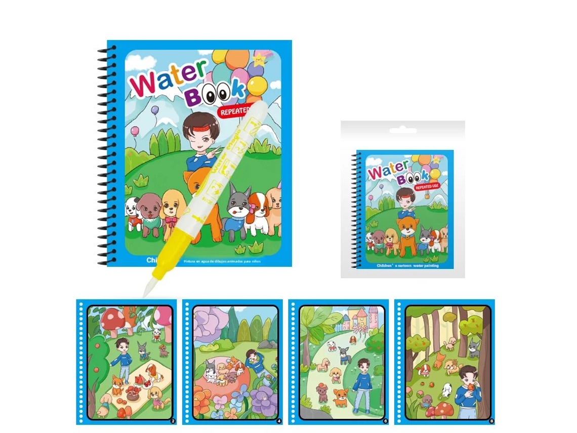 Libro Para Colorear Reutilizable (perro), Libro Mágico De Acuarela, Juguete Para Niños