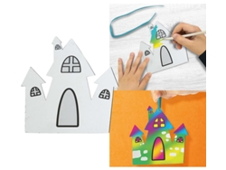 Pack de 6 Siluetas Halloween para para Colorear 12 cm