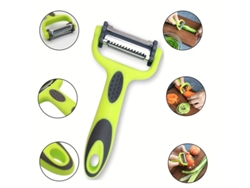 Pelador Giratorio De Acero Inoxidable 3 En 1 (verde-gris), Herramienta De Cocina Ecológica