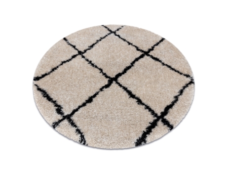 Alfombra Fluffy 2373 Circulo Shaggy Conducción - Crema / Antracita (circulo 160 cm)