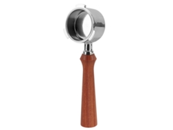 Cesta Portafiltro Sin Fondo De 51 Mm Con 3 Clips De Acero Inoxidable Y Madera Para Delonghi Decica Arte Smeg