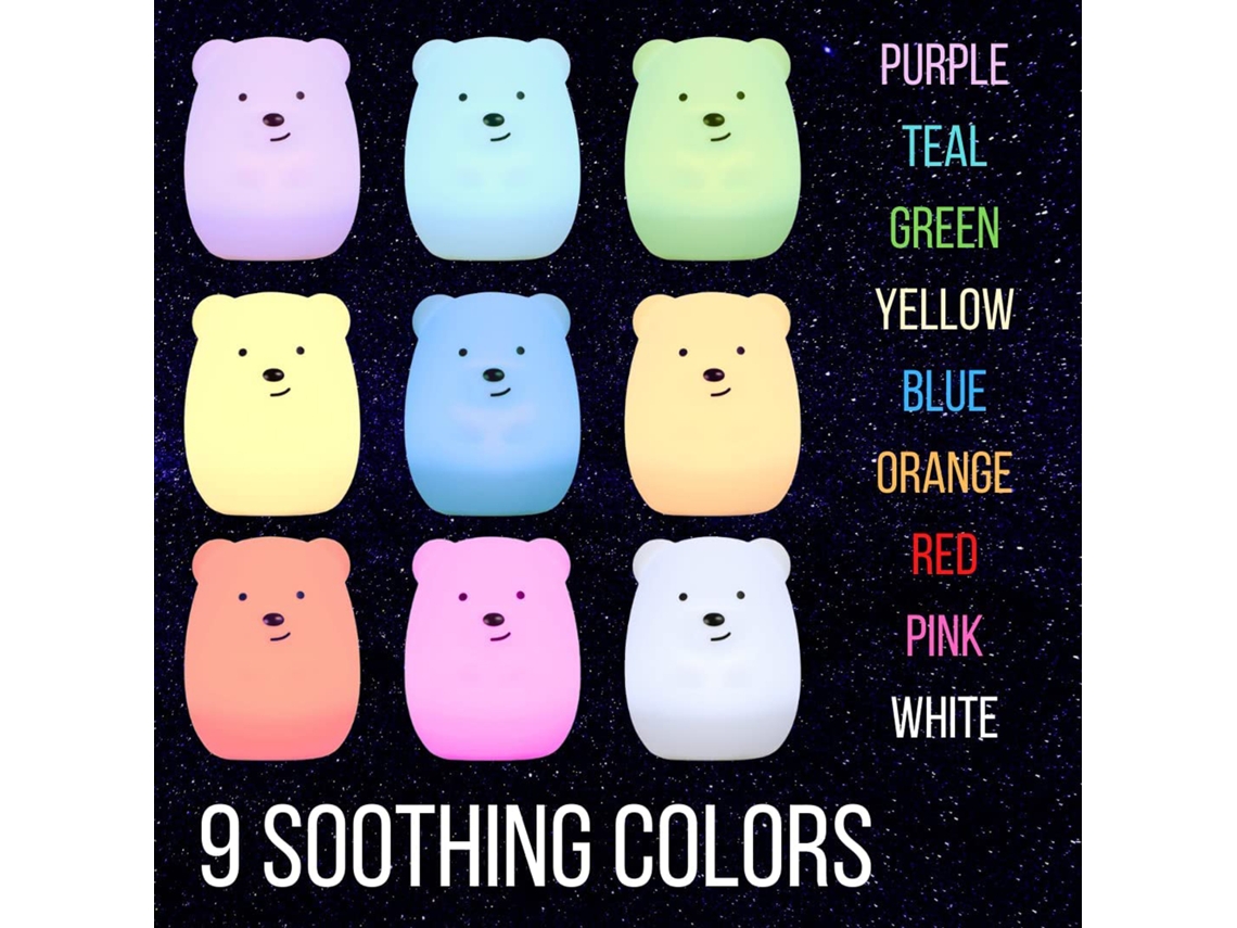 2026-luz Nocturna De Silicona Oso Con Cambio De Color Por Toque Luz De Atmósfera Regalo Infantil 1§2§3