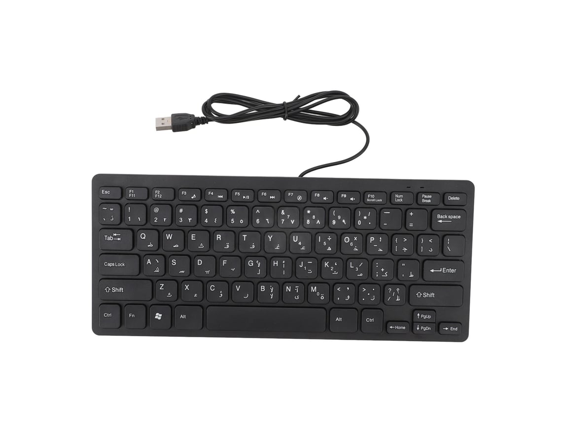 Teclado Ultra Slim Com 78 Teclas Usb Fio Compacto Ergonomico Para Computador Desktop Pc Arabico