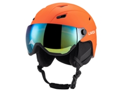 Casco de esquí/snowboard con máscara y gafas extraíbles. Mdug (naranja, talla M)