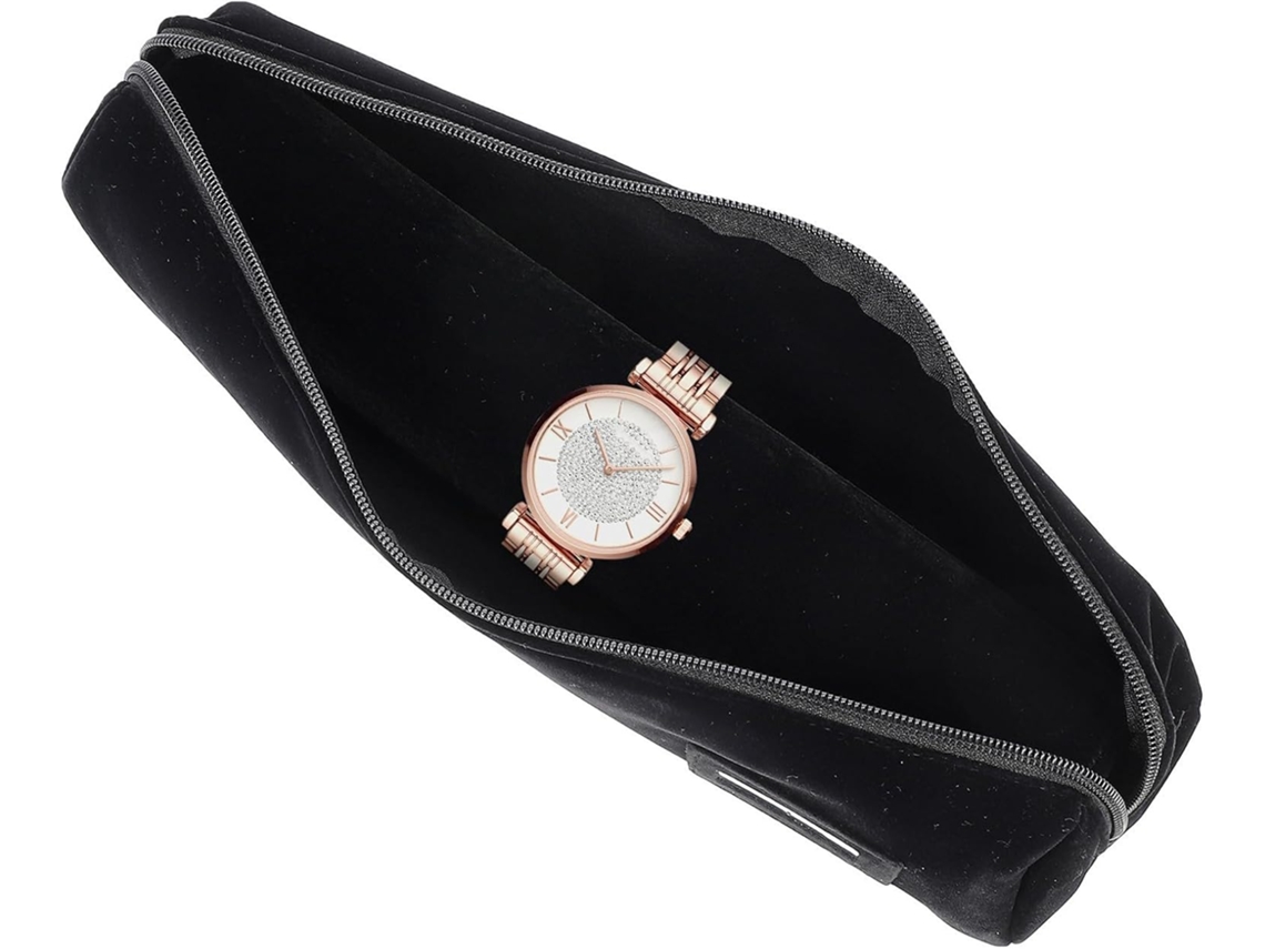 Estuche Enrollable Negra Guardar Joyas Diseño Elegante Cómodo Paquete Portátil Relojes Pulseras Ideal Viajes