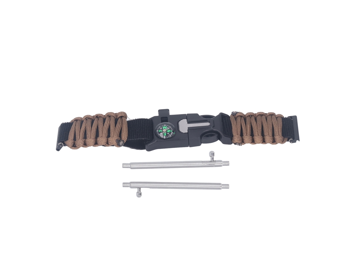 Reloj De Cuarzo Para Parejas (hombre Y Mujer) Con Correa De Paracord Gris. Diseño Para Exteriores.