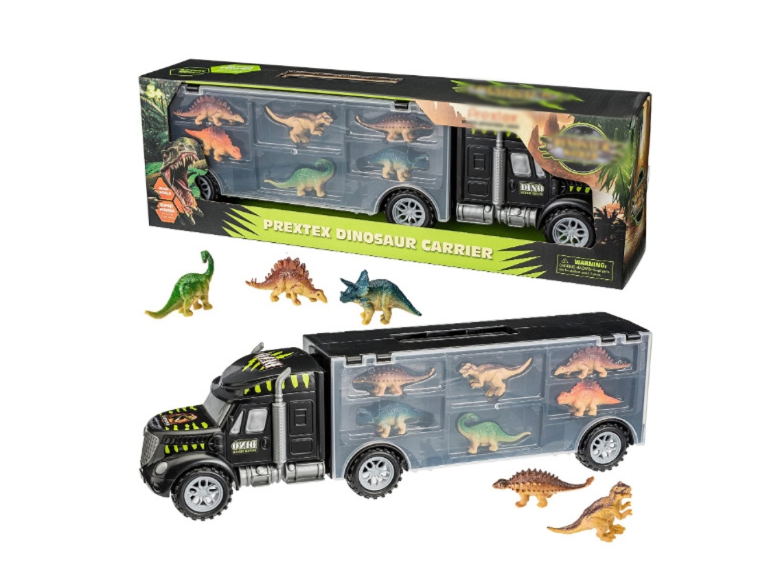 Camión Portacontenedores De Dinosaurios Para Niños Con 6 Dinosaurios - Juguete Educativo Portátil