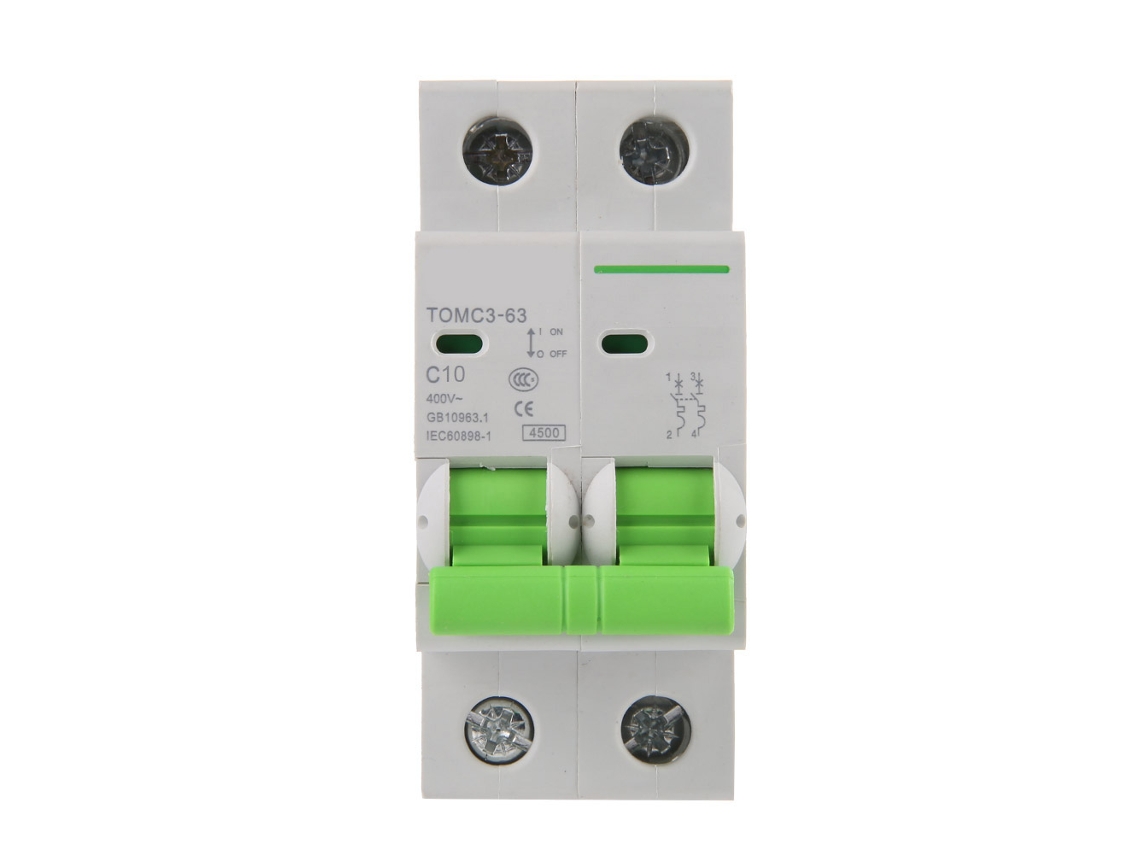 Disyuntor miniatura bipolar de curva C, 20 A, 400 V | Sin marca