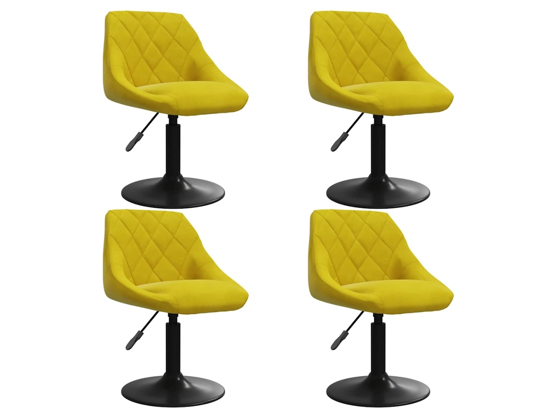 Maison Exclusive - Sillas De Comedor Giratorias 4 Uds Terciopelo Amarillo Mostaza