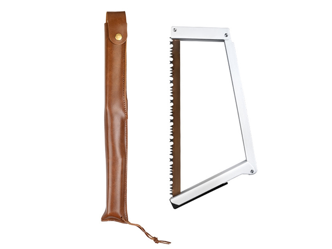 Arco plegable Sierra Survival para acampar, ideal para cortar madera seca y húmeda. Fabricado con chapa de acero al manganeso ligera.
