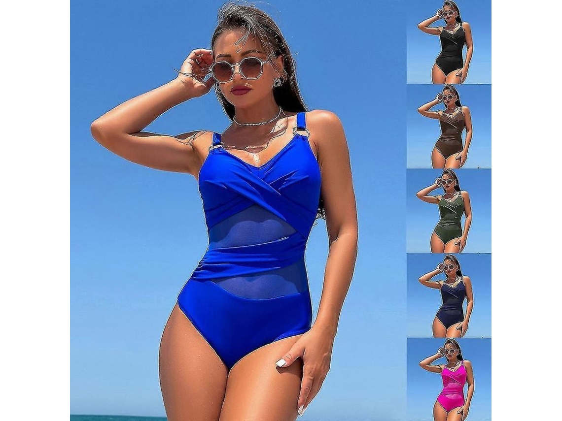 2026-traje De Baño Entero Para Mujer Nylon Control Abdominal Cuello V Sexy S2024123014535