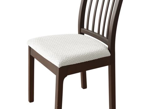 1 paquete de funda de asiento de tela jacquard de punto elástico para silla de casa, funda con correa para silla de ocio, color blanco leche-Um tam...