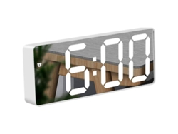 Reloj Despertador Digital Led Con Espejo, Indicador De Temperatura, Fecha, Función De Repetición Y Brillo Ajustable.