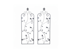 Relaxdays Rejilla Soporte Para Trepadoras, Set De 2, 110 X 38 Cm, Montaje En Pared, Acero Negro
