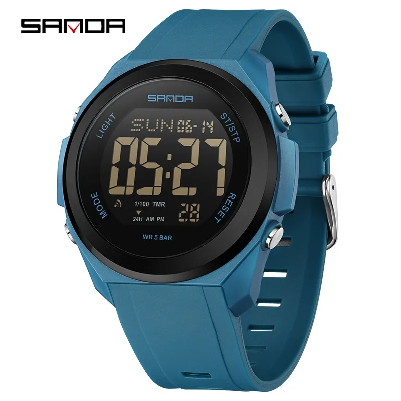 Reloj Digital Para Hombre (azul), Reloj Deportivo Luminoso Y Colorido, Resistente Al Agua.