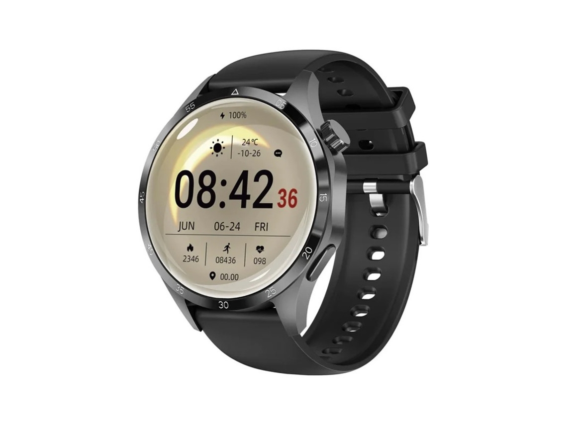 Reloj inteligente deportivo con NFC, pantalla HD de 366 x 366, rastreador GPS y brújula, compatible con Android e iOS Yizhood (negro)