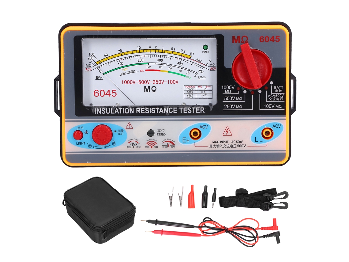 Tester De Resistencia De Aislamiento Portátil Megohmetro 1000v 2000mω