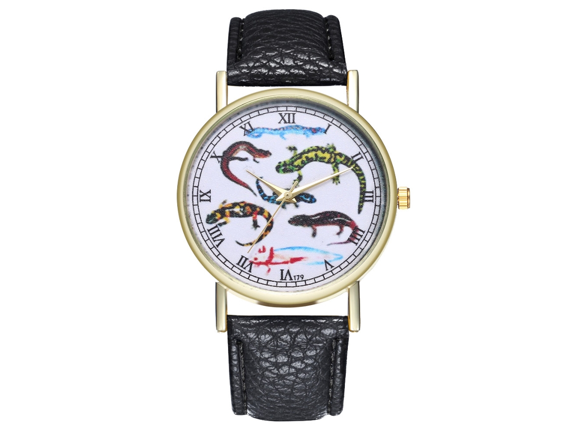 Reloj De Pulsera Analógico De Aleación Y Cuero, Estilo Casual Y Moderno, Cuarzo T79-a Negro