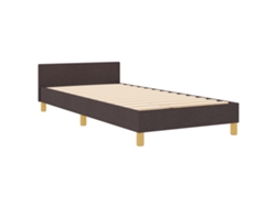 Estructura De Cama Moderna Marrón Oscuro Vidaxl Marrón Tela (100x200 Cm)