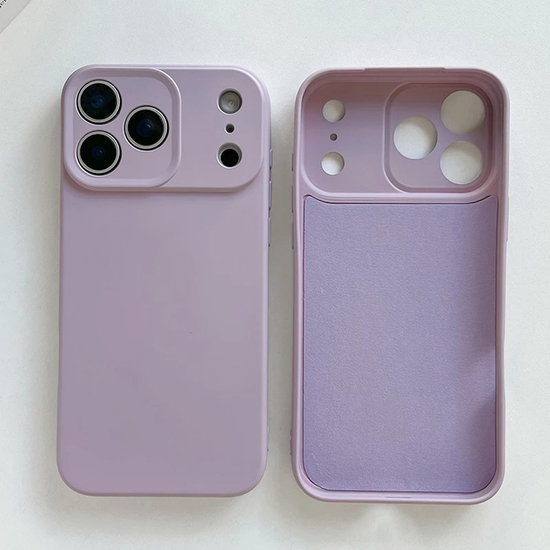 (morado Claro Iphone 12 Pro) Funda De Silicona Líquida Para Iphone, Material Tpu Para Protección Contra Golpes.
