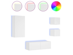 4 soportes de TV de pared con luces LED blancas MAISON EXCLUSIVE