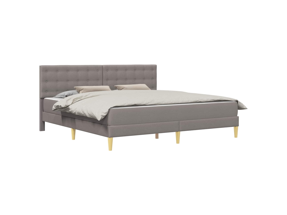 Maison Exclusive - Estructura De Cama Con Colchón Taupé 200 X 200 Cm Tela