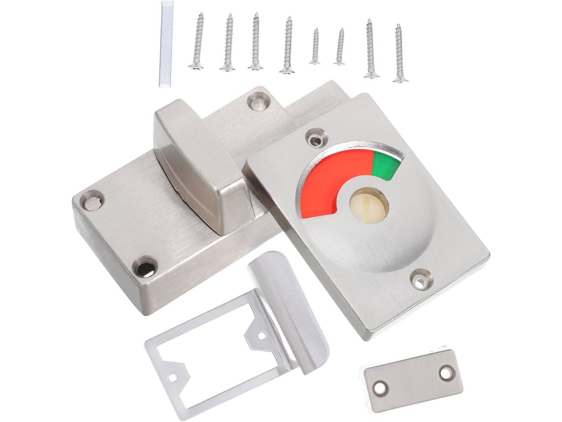 Cerradura De Puerta Con Indicador Rojo Y Verde, Pestillo De Acero Inoxidable, Cerrojo Para Inodoro