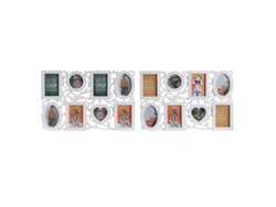 Moldura De Fotos DKD HOME DECOR 8 Fotos Cristal Blanco Pp (2 Unidades 58 x 2 x 37,5 cm)