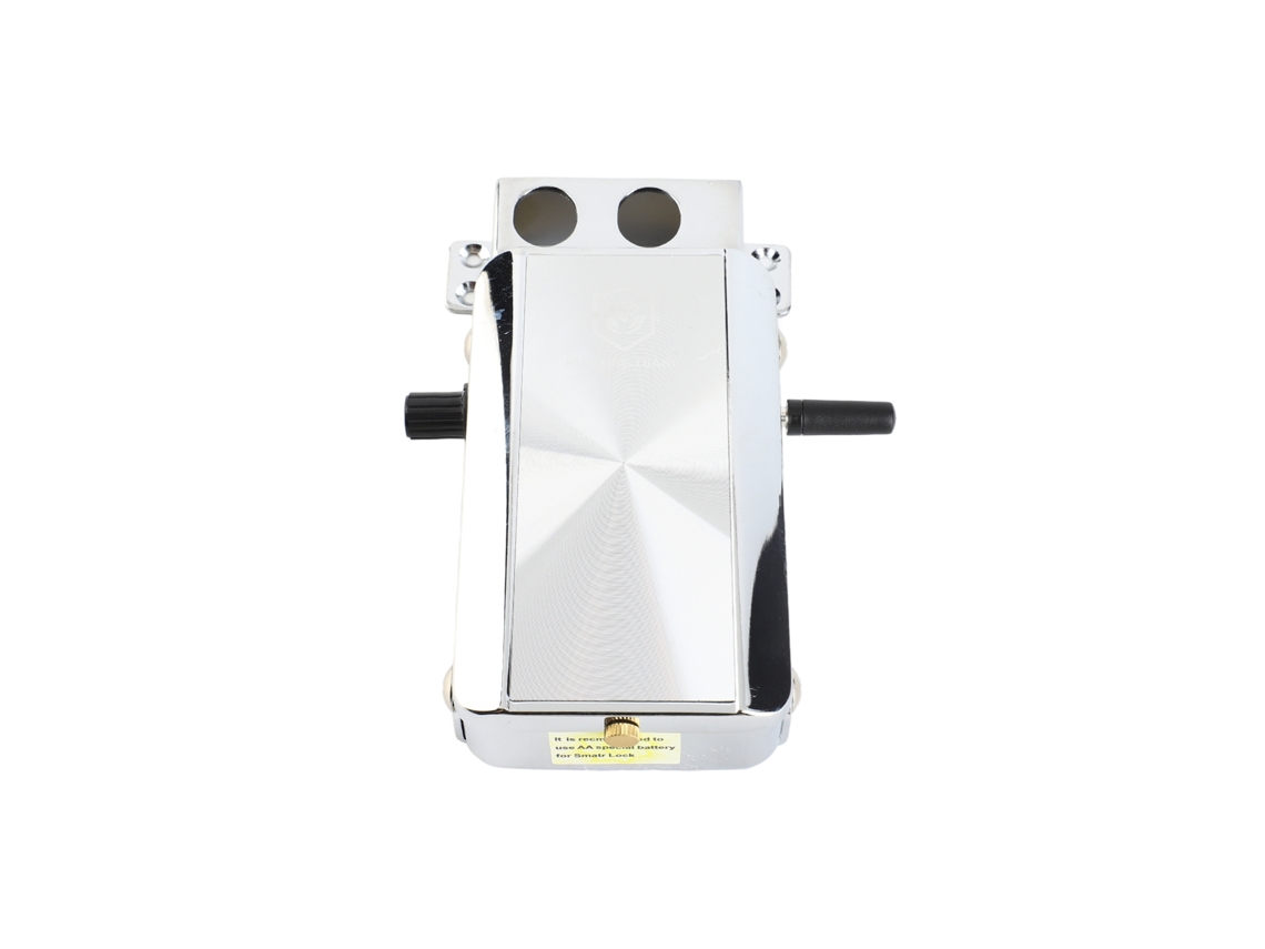 Cerradura antirrobo sin llave, acero inoxidable, color plata.
