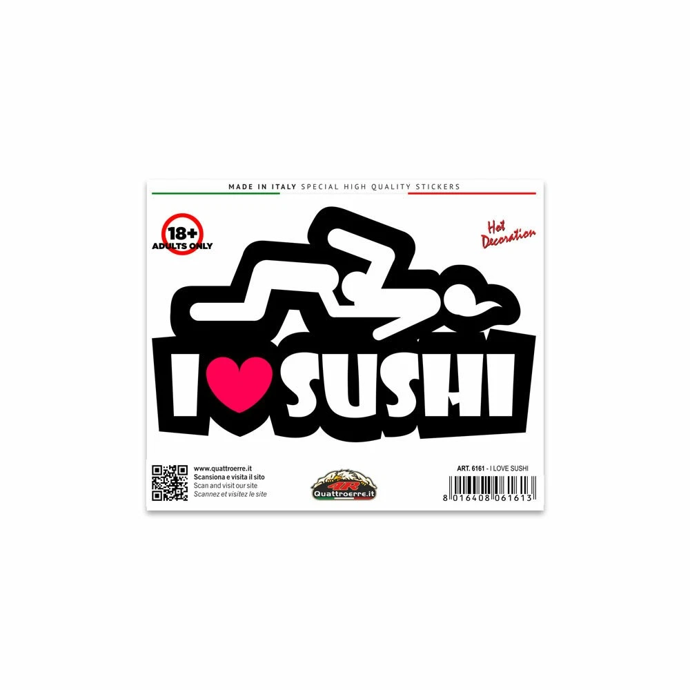 Adhesivos Stickers Standard I Love Sushi 10 X 12 Cm