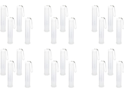 Juego De 24 Estuches De Plástico Expandibles Para Pinceles, Con Tubo Portacepillos Largo Y Transparente.