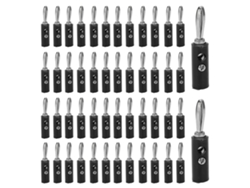 Conector Banana Sin Soldadura Jt-002 De 4 Mm Para Instrumentos Didácticos, Color Negro, 50 Unidades.