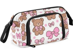 Besportble Estuche De Gran Capacidad Para Niños Y Oso Marrón 24 X 9,5 X 15 Cm