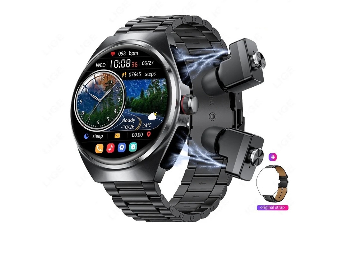 Reloj inteligente con auriculares para iPhone y Android, pantalla HD redonda grande de 1,53 pulgadas, monitor de actividad física, llamadas y llamadas. Bestvite