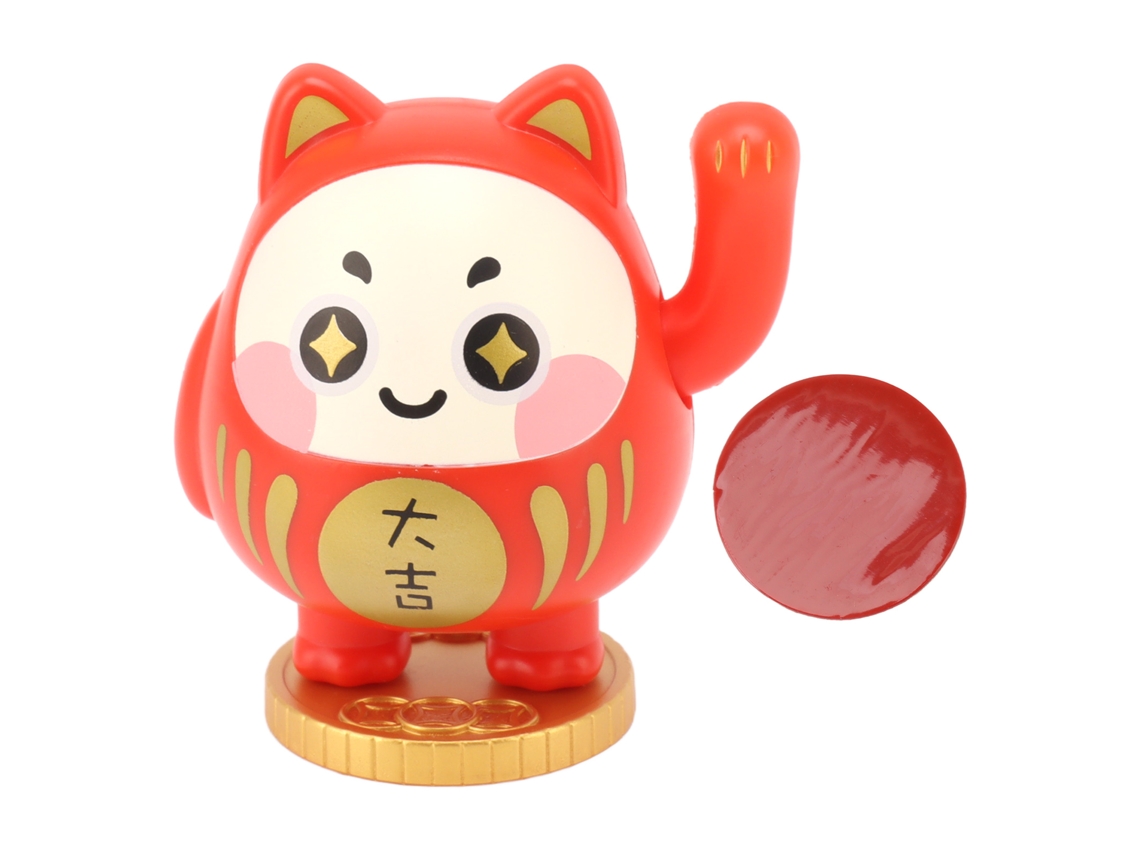Gato Baok-cat solar de la suerte con mano móvil, figura decorativa roja para coche, hogar, restaurante, cafetería.