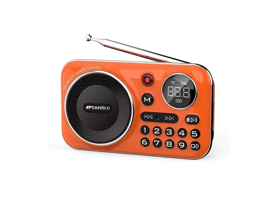 (naranja) Radio Fm Bluetooth 5.0 Altavoz Mini Radio Portátil