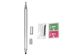 Lápices táctiles capacitivos 2 en 1 con puntas de repuesto y bolsa de limpieza, color plata y dorado claro