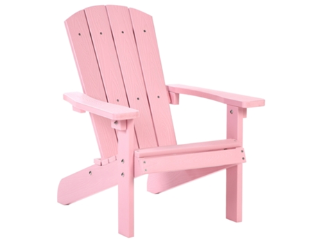 BELIANI Silla de Jardín Adirondack en Plástico Madera Rosa 40X50X64