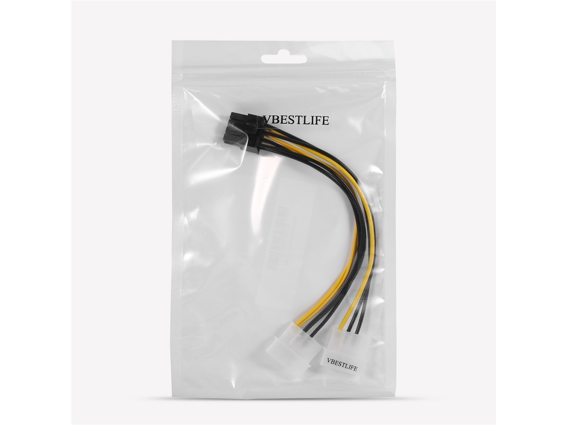 Adaptador De Cable De Alimentación Gráfica Pci Macho 8 Pin De 16cm 5 Pulgadas A Dual Lp4 4pin Ide