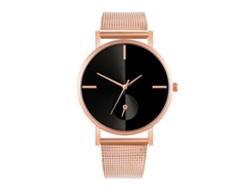Reloj De Moda Para Parejas Con Correa De Malla Dial Redondo Cuarzo (5)