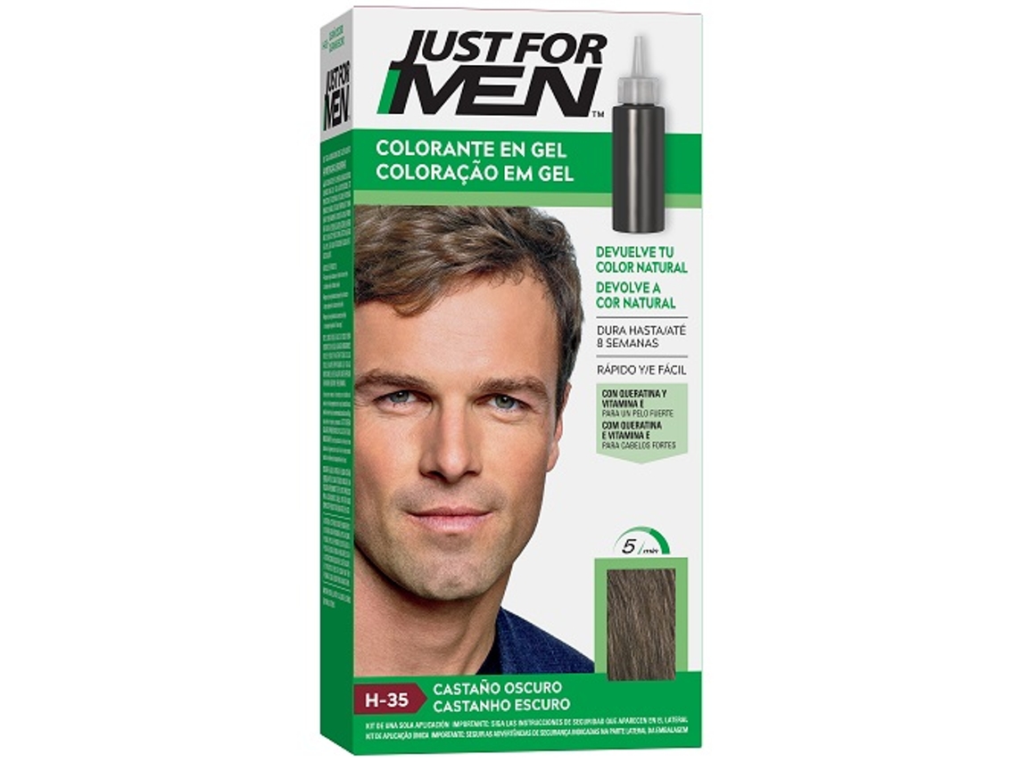 Tinte de Cabello en Champú JUST FOR MEN Marrón Oscuro (66 ml)