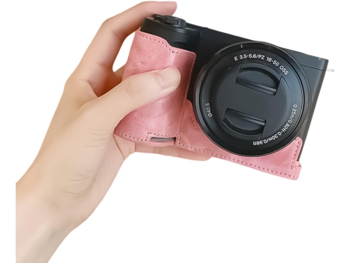 Elegante Funda De Piel Sintética Para La Cámara Zve10 Ii. Perfecta Para Fotografía Al Aire Libre Y Como Funda Protectora.