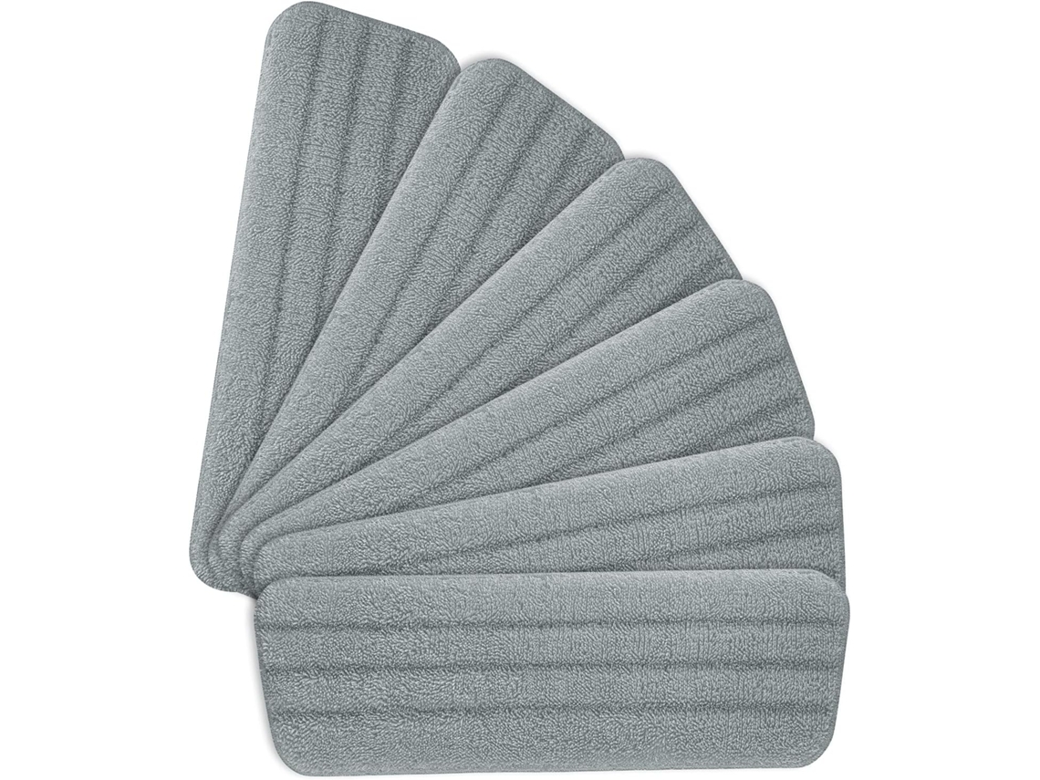 6 Paños De Microfibra Gris Reutilizables Lavables Para Esfregão Jato Todos Pisos