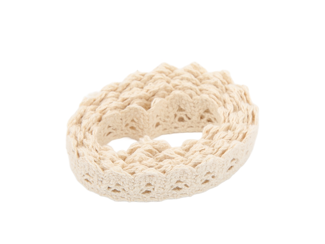 Cinta De Encaje De Hilo De Algodón 20 Yardas Beige Para Accesorios Decorativos Diy Ropa Regalos